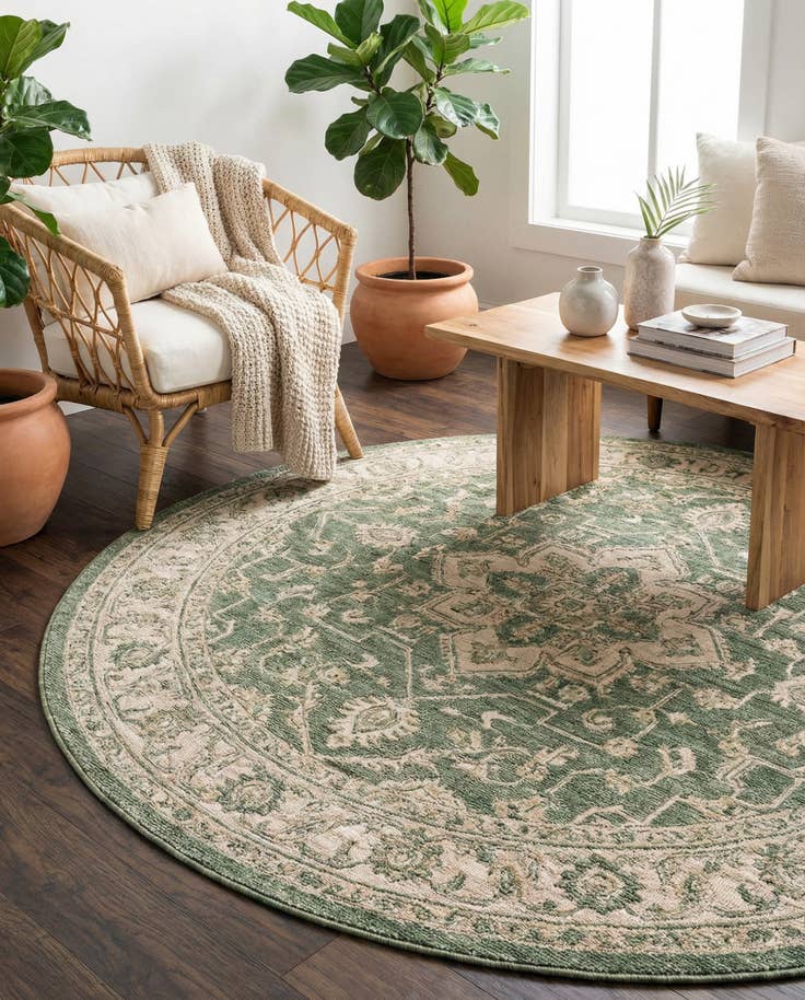 Detail image of 7' x 7' Easy-Clean Jill Zarin Dubai Indoor / Outdoor Round Rug