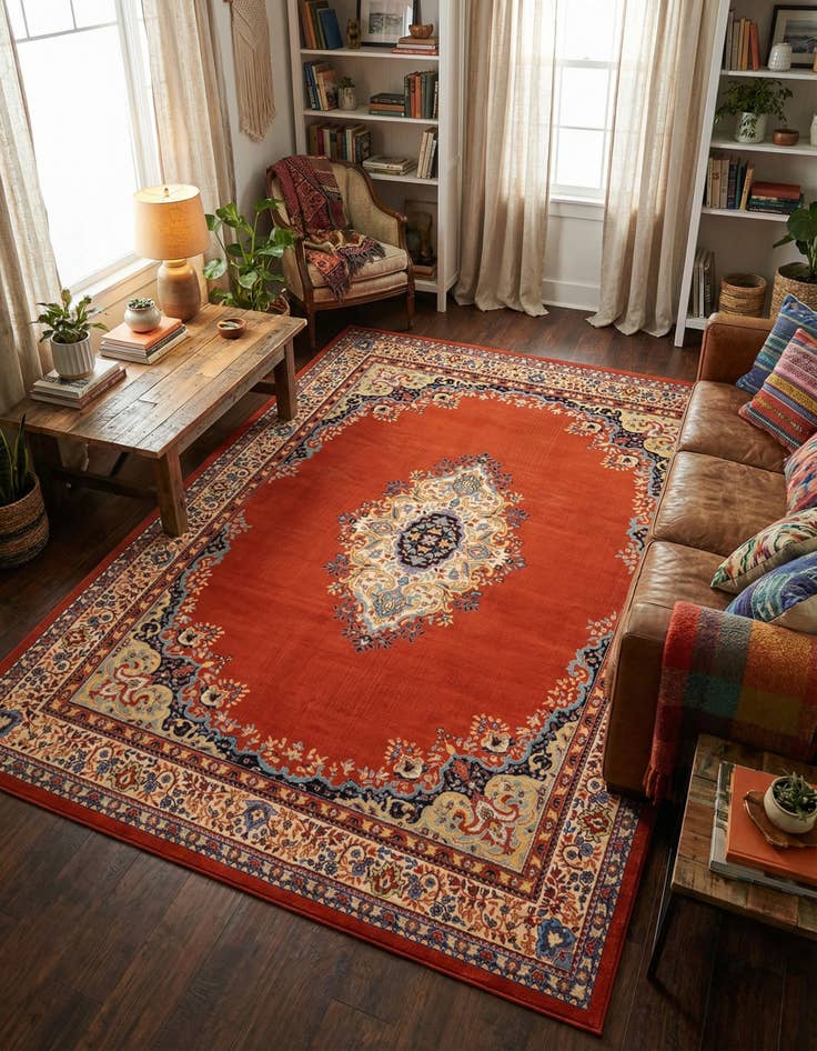 Detail image of 10' x 13' Mashad Design Rug