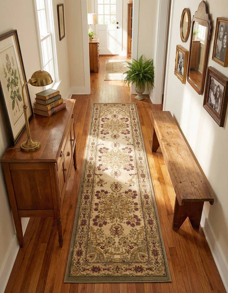 Detail image of 2' 7 x 10' Classic Aubusson Runner Rug