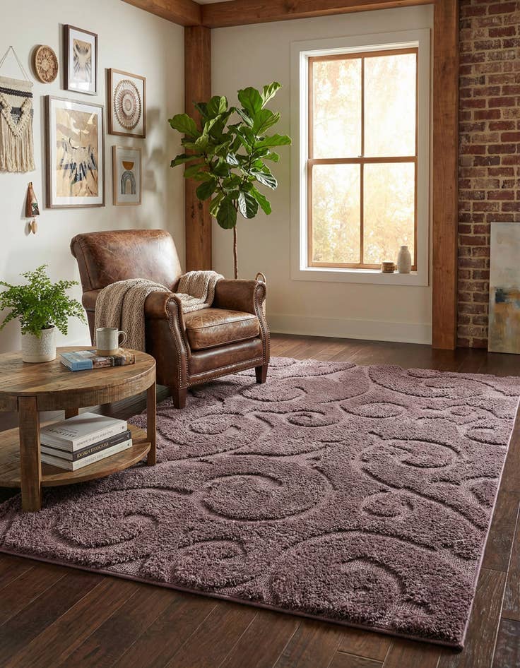 Detail image of 5' x 8' Floral Shag Rug