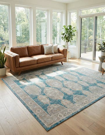 Blue Lola Square Rug