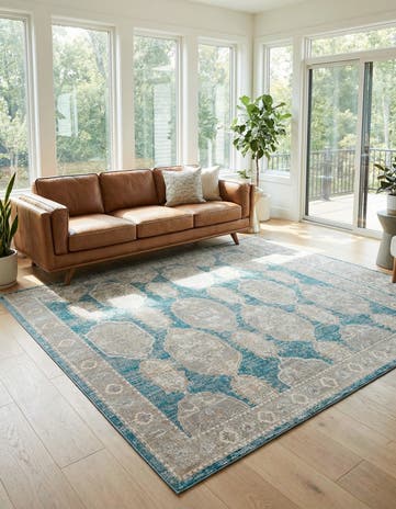 Blue Lola Square Rug