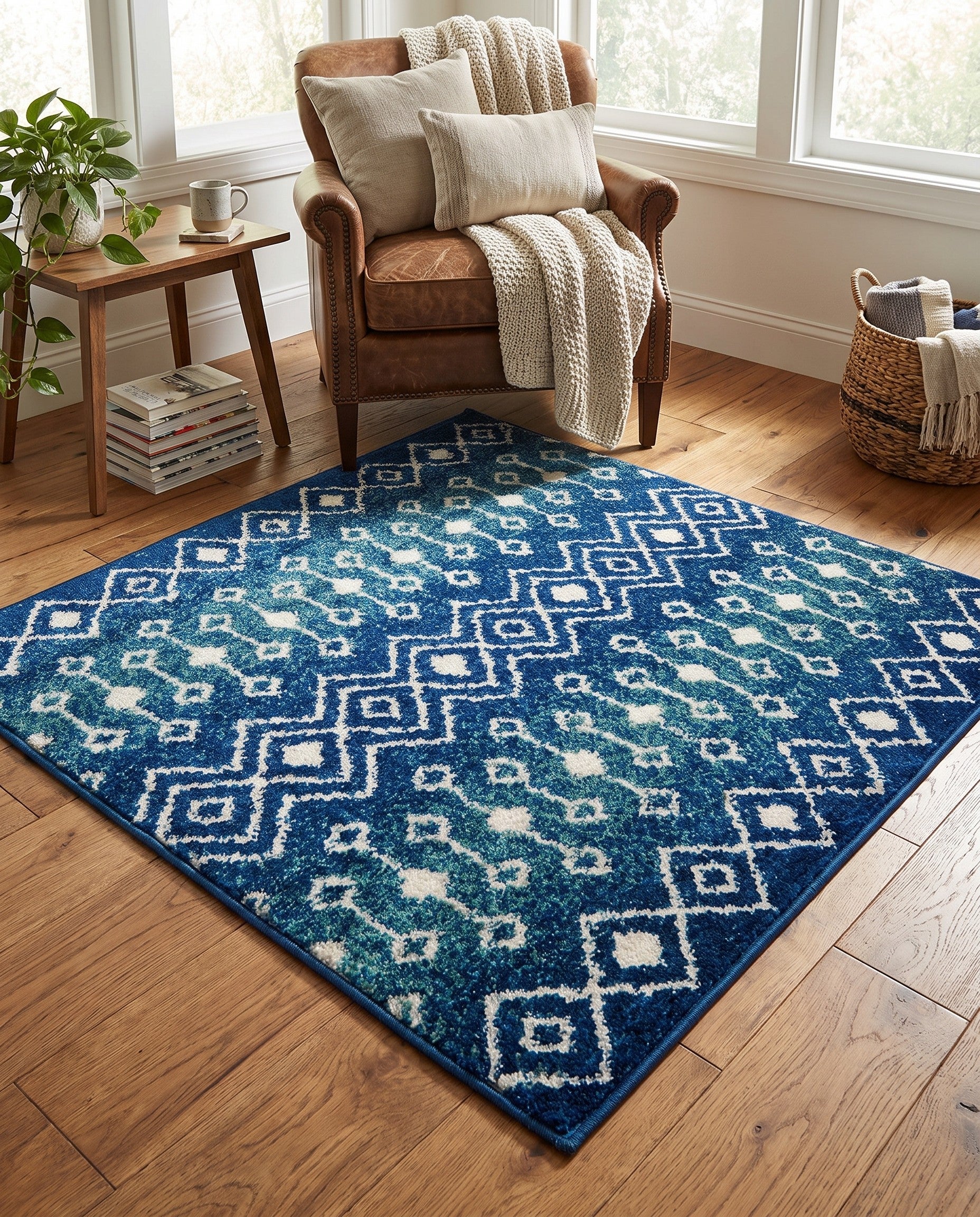 3' x 3' Moroccan Trellis Square Rug