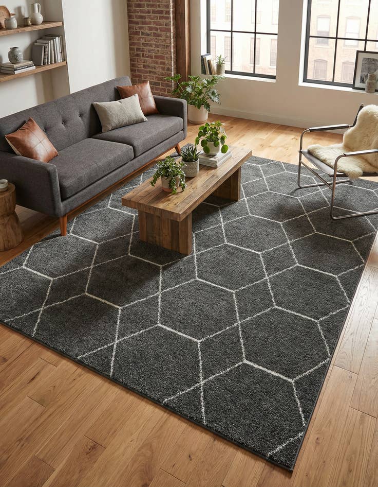 Detail image of 9' x 12' Lattice Frieze Rug