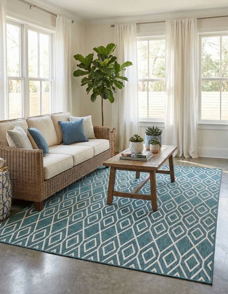 Detail image of 7' 10 x 10' Washable Jill Zarin Turks and Caicos Indoor / Outdoor Rug