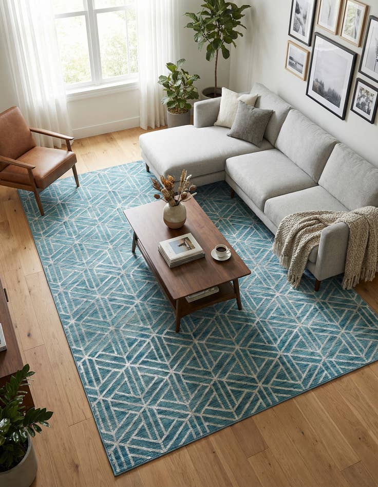 Detail image of 9' 10 x 14' Lattice Trellis Rug