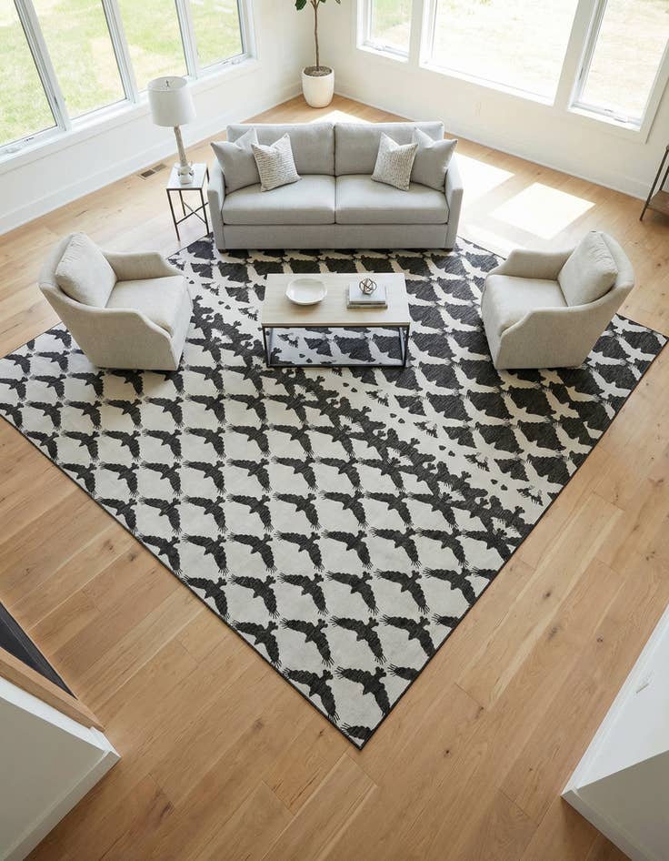 Detail image of 13' x 13' Washable Modern Indoor / Outdoor Square Rug