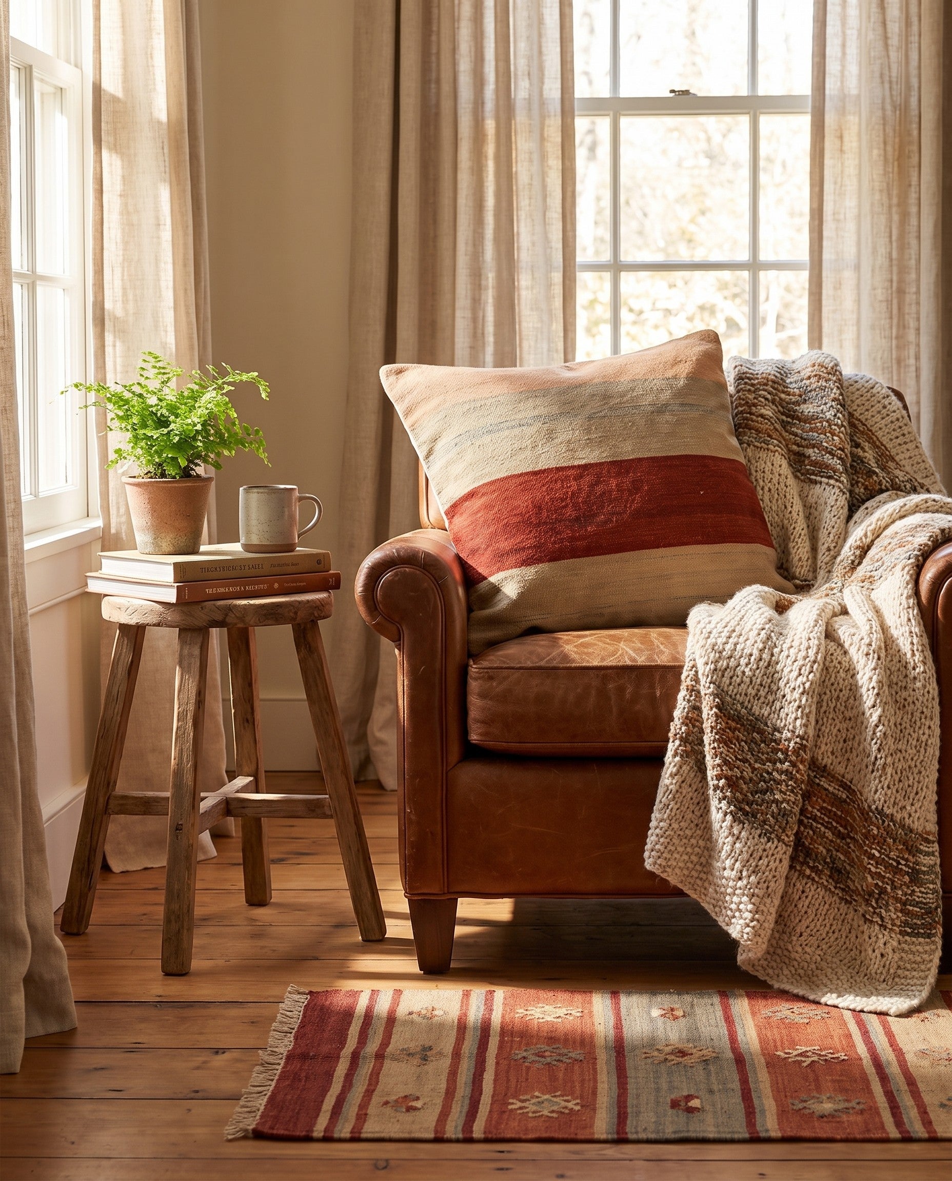75cm x 75cm Hand Woven Pillow Wool Square Rug