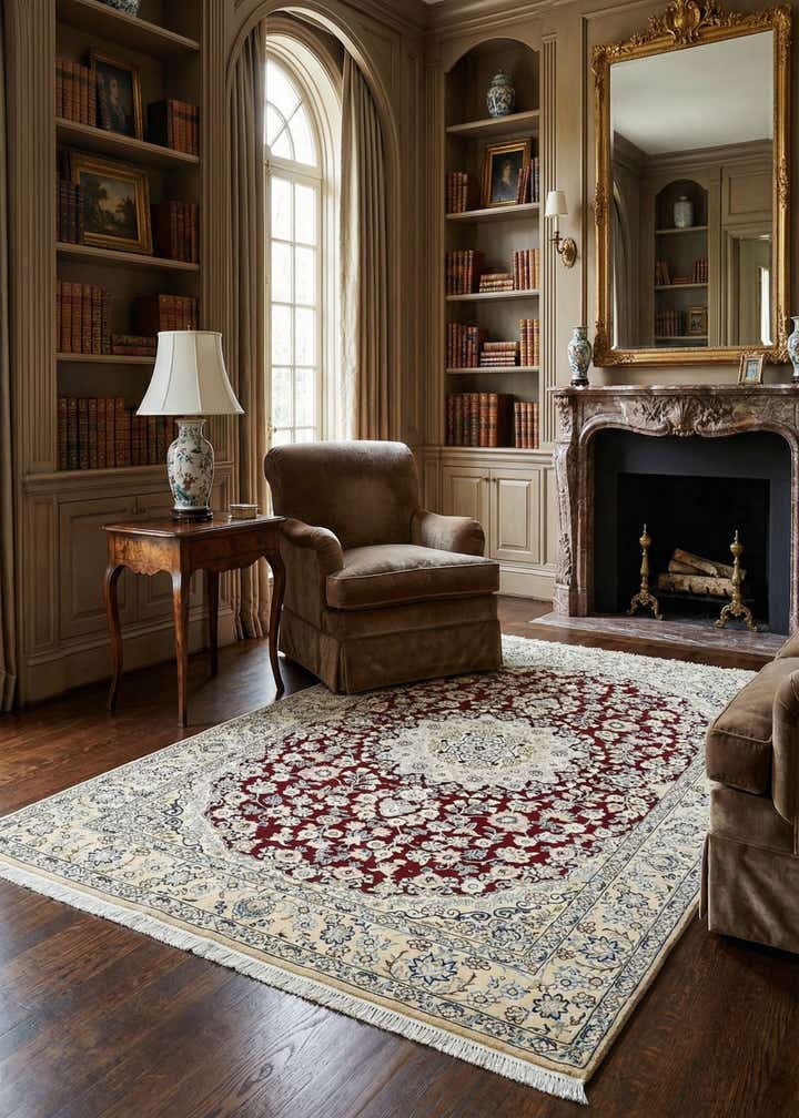 4' 10 x 6' 10 Hand Knotted Nain Persian Rug