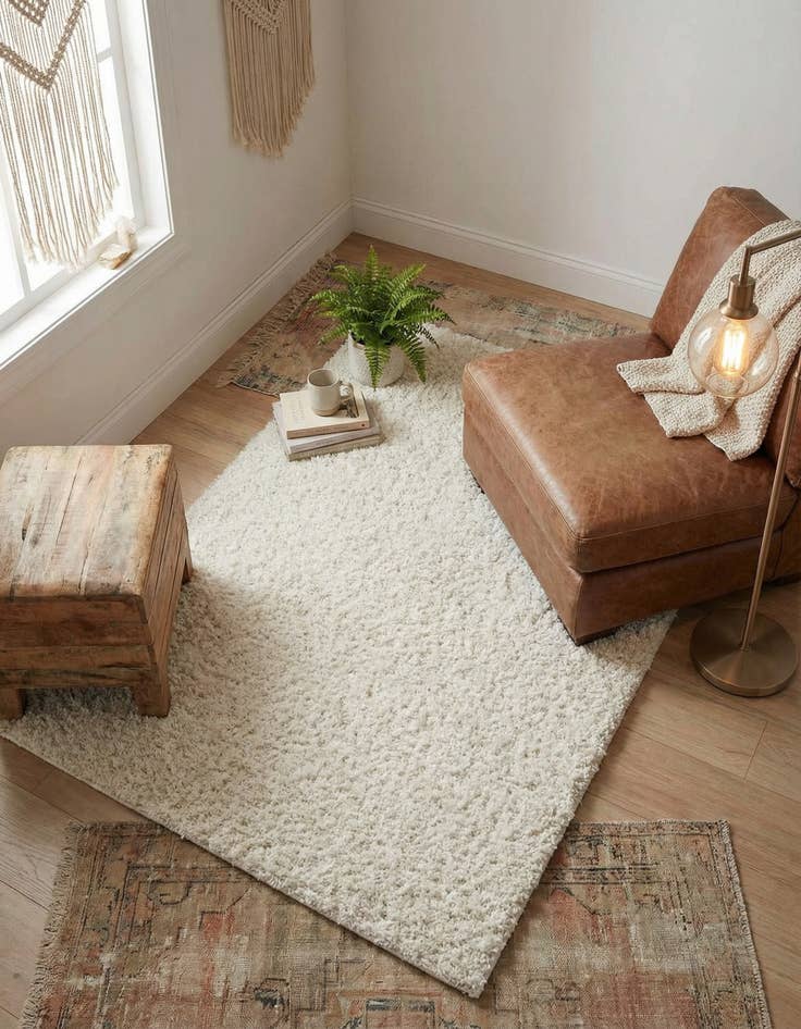 Detail image of 3' 3 x 5' 3 Comfort Solid Shag Rug