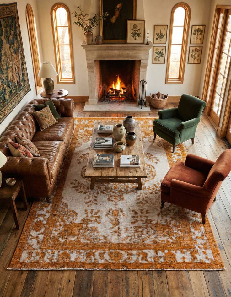 Detail image of 6' 6 x 9' 7 Hand Knotted Ultra Vintage Persian Wool Rug