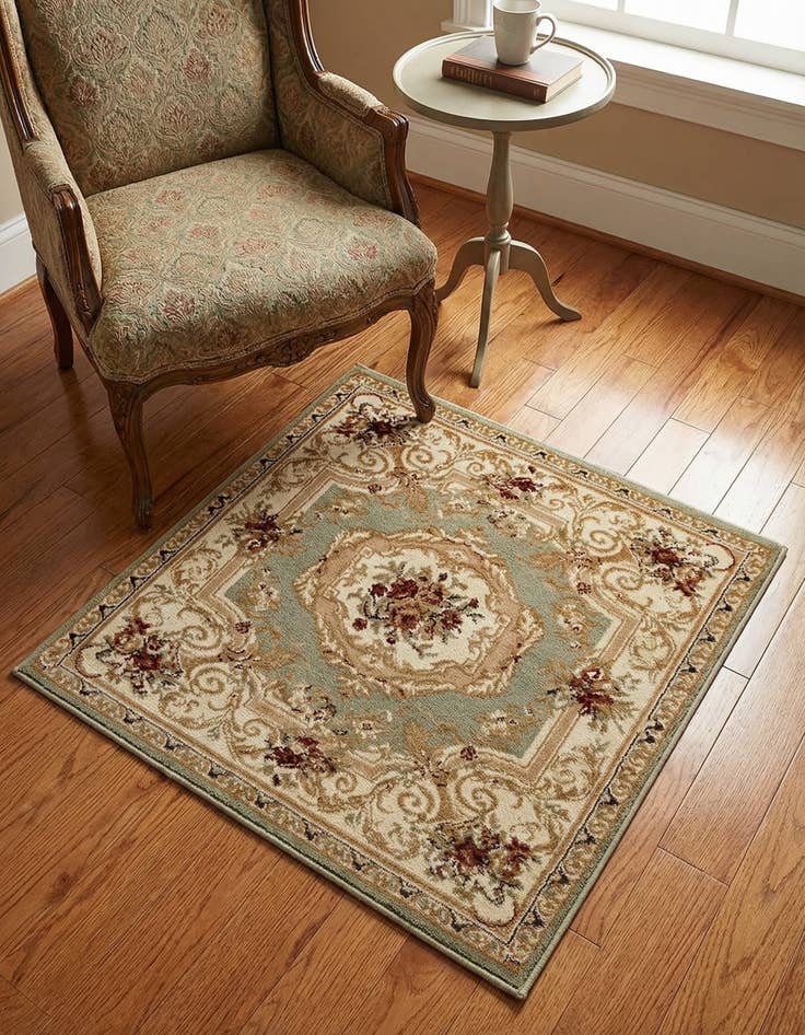 Detail image of 3' x 3' Classic Aubusson Square Rug