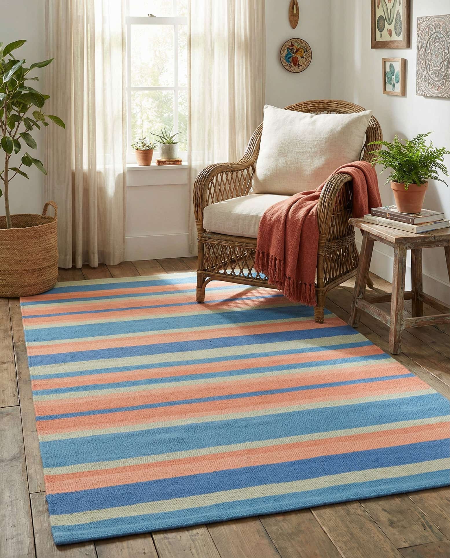 3' 1 x 5' 1 Hand Woven Flatweave Cotton Dhurrie Rug