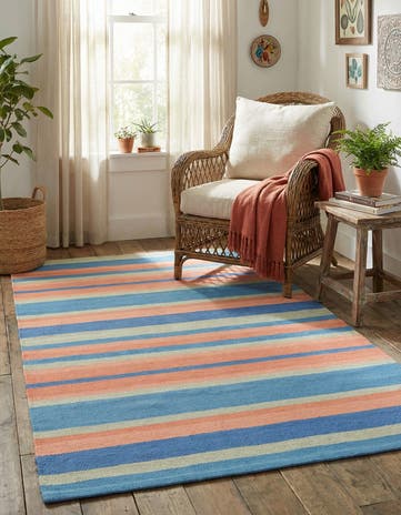 3' 1 x 5' 1 Hand Woven Flatweave Cotton Dhurrie Rug