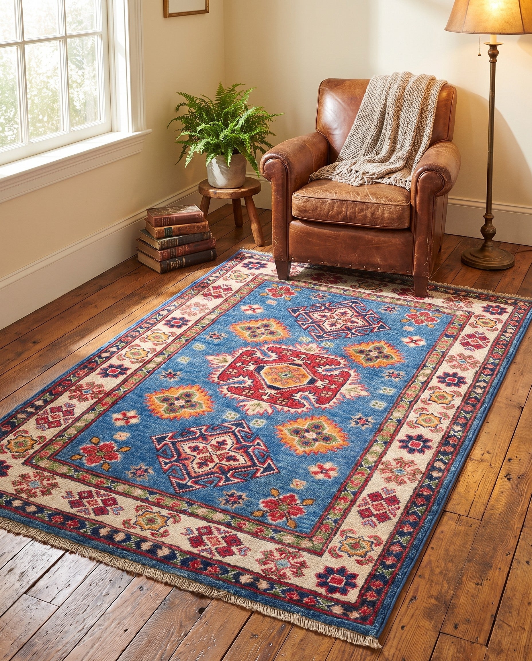 2' 11 x 4' Hand Knotted Kazak Rug