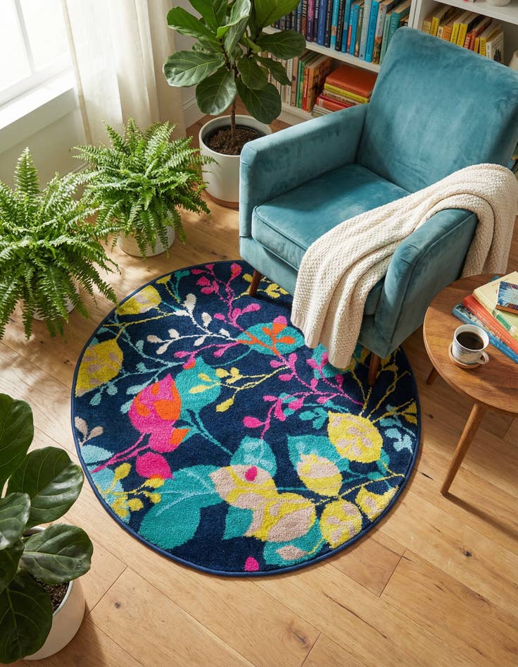 Detail image of  3' x 3' Azalea Round Rug