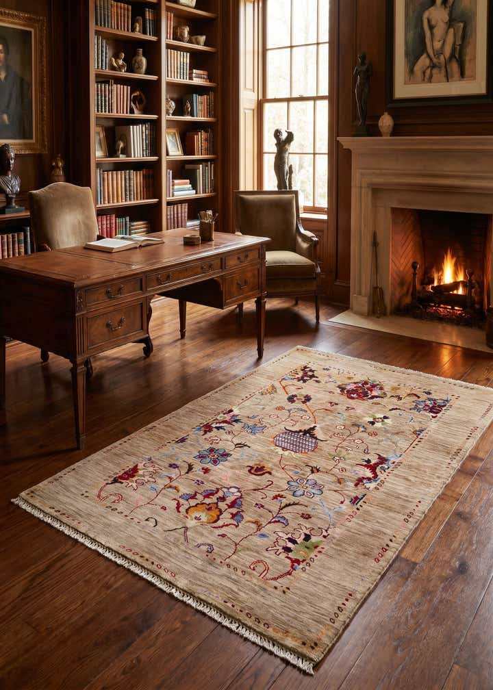 3' 4 x 5' 3 Hand Knotted Ariana Ziegler Rug