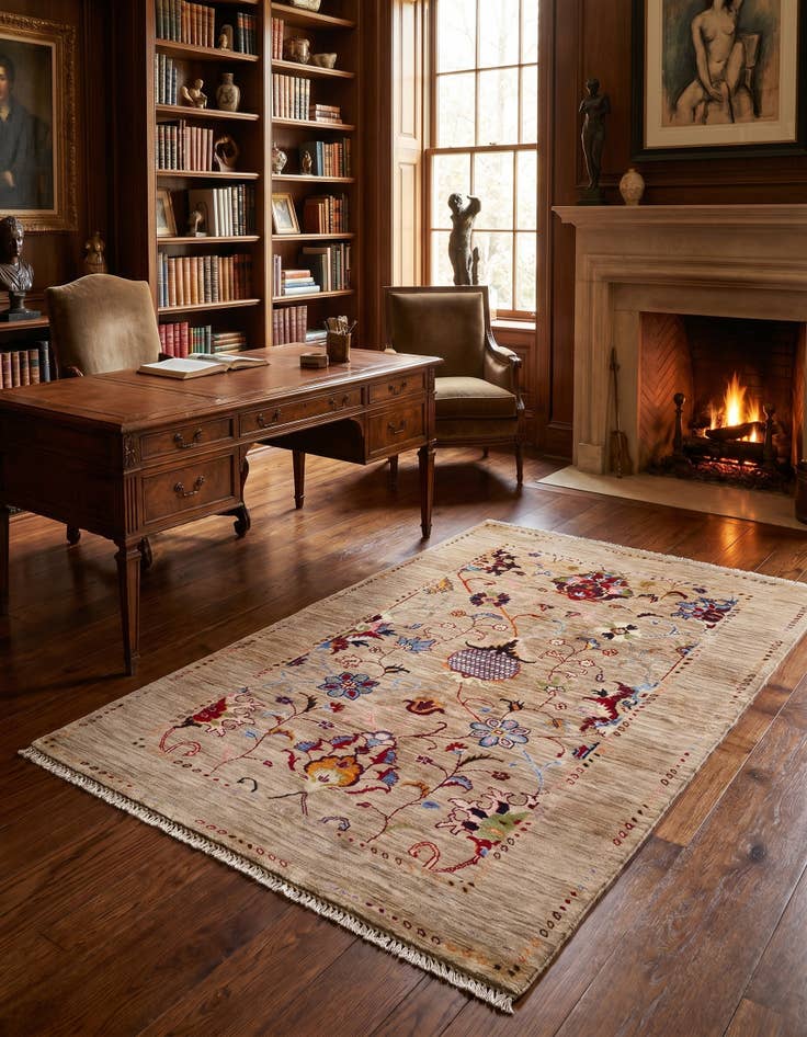 Detail image of 3' 4 x 5' 3 Hand Knotted Ariana Ziegler Rug
