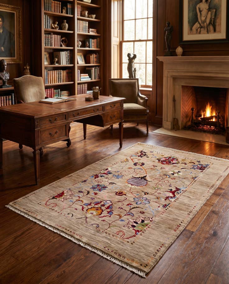 Detail image of 3' 4 x 5' 3 Hand Knotted Ariana Ziegler Rug