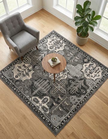 Gray Vista Square Rug