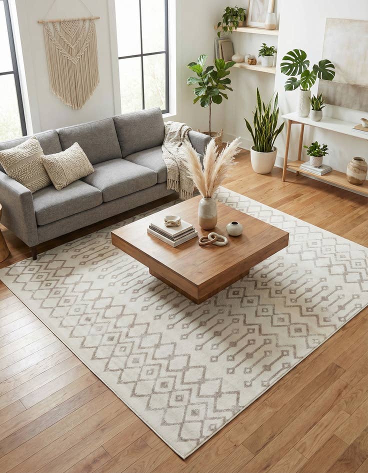 Detail image of 7' 10 x 7' 10 Bohemian Trellis Square Rug