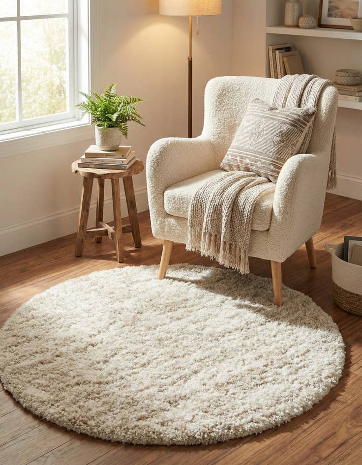 Detail image of 3' 3 x 3' 3 Lagom Shag Round Rug