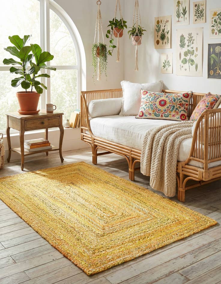 Detail image of 5' 1 x 8' Handmade Braided Chindi Rug