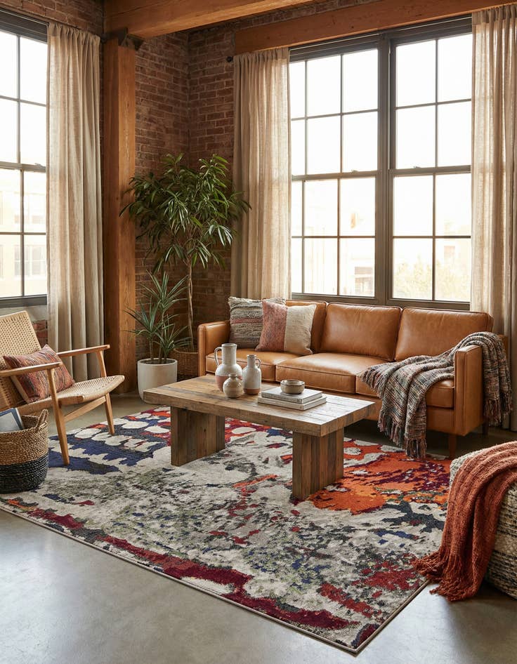 Detail image of 7' x 10'  Washable Haerfest Rug