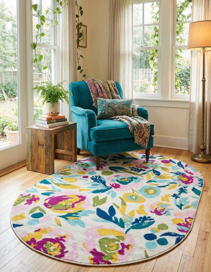 Detail image of 5' 3 x 7' 10 Bloom Oval Rug