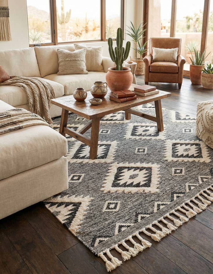 Detail image of 8' x 10' Hand Woven Arizona Wool Rug