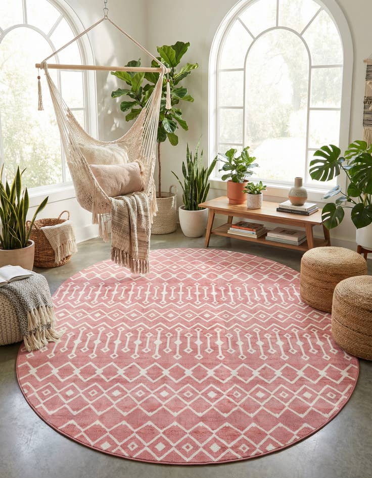 Detail image of  8' x 10' Bohemian Trellis Oval Rug