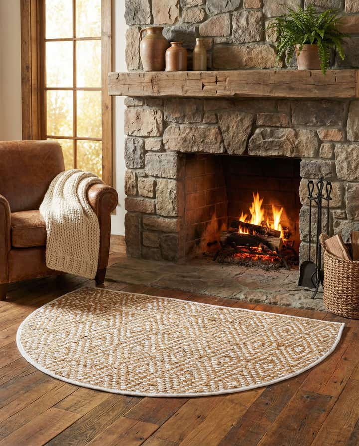 2' 2 x 3' 7 Hand Woven Braided Jute Hearth Rug