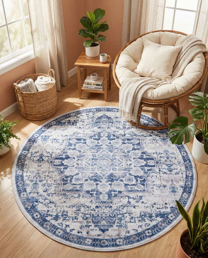 6' x 6' Washable Francesca Round Rug