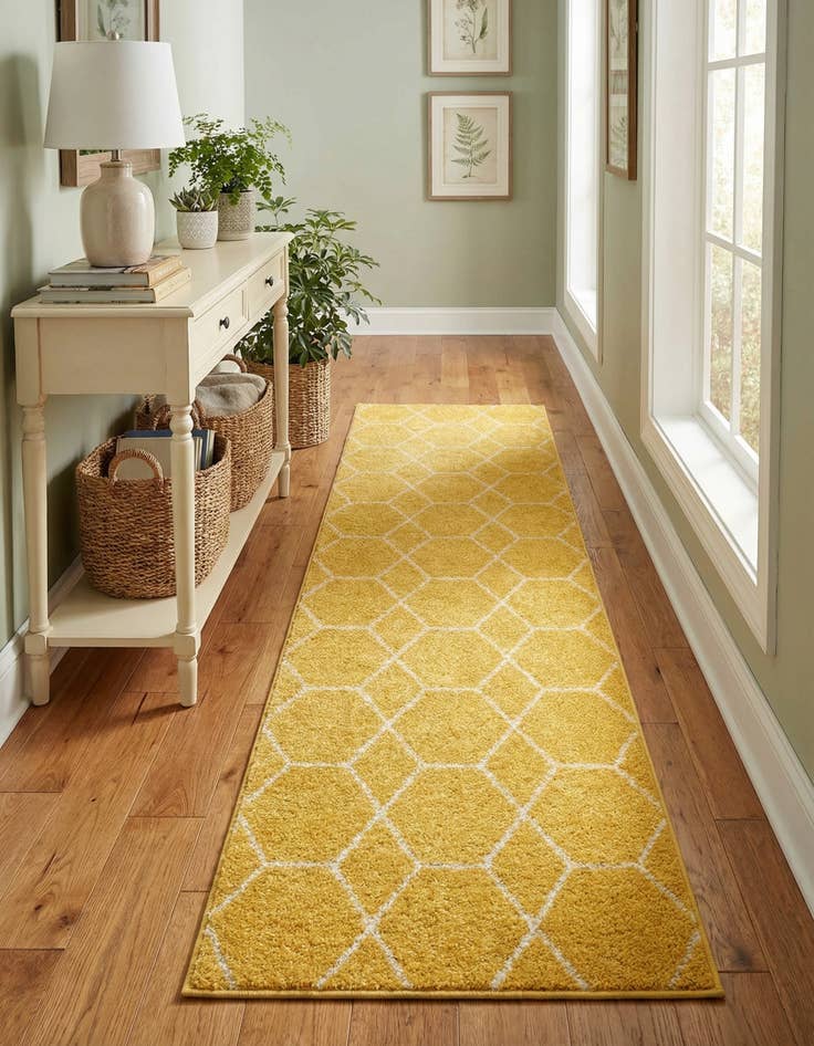 Detail image of  2' x 9' Lattice Frieze Runner Rug