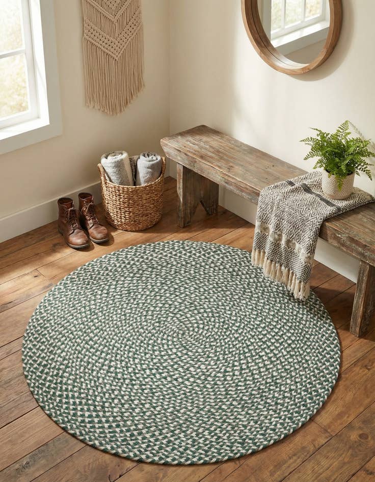 Detail image of 3' 1 x 3' 1 Handmade Tweed Braided Jute Round Rug