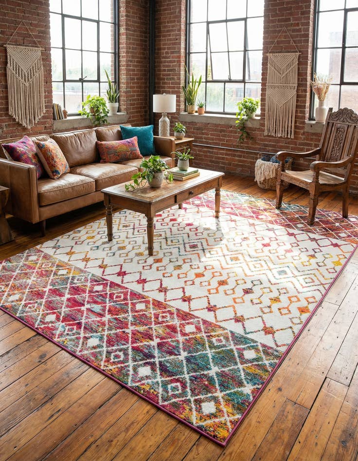 Detail image of  7' 10 x 10' Moroccan Trellis Rug