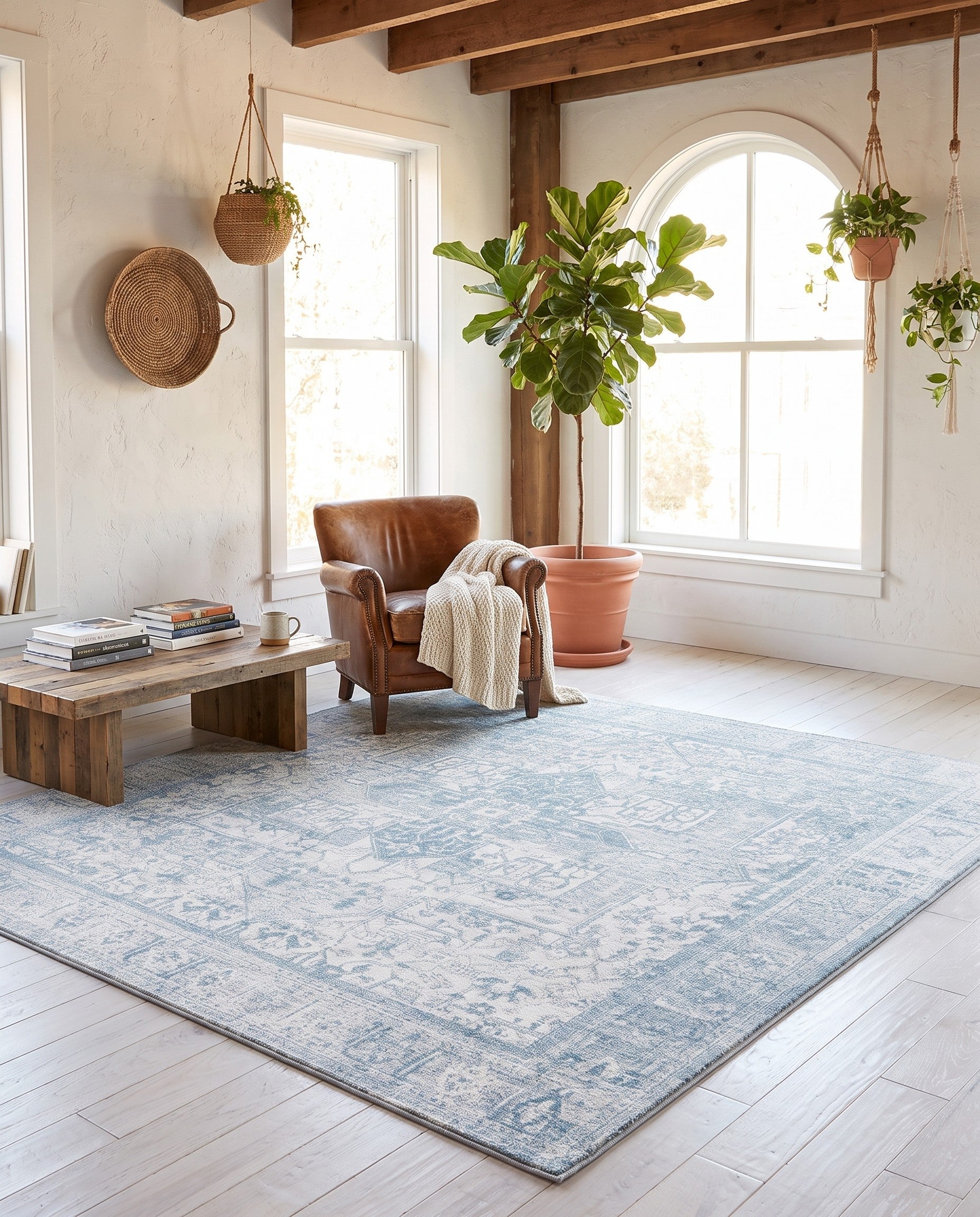 7' 6 x 7' 6 Washable Timeless Square Rug
