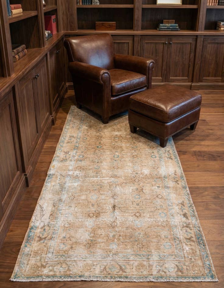 Detail image of 3' 9 x 6' 7 Hand Knotted Ultra Vintage Persian Wool Rug