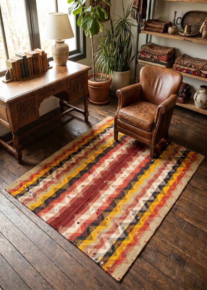4' 3 x 5' 4 Jajim Square Rug