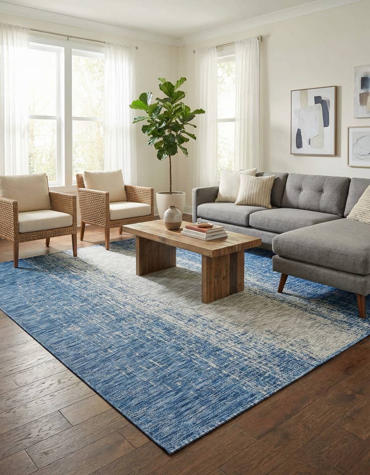 Detail image of 9' x 12'  Washable Modern Indoor / Outdoor Rug