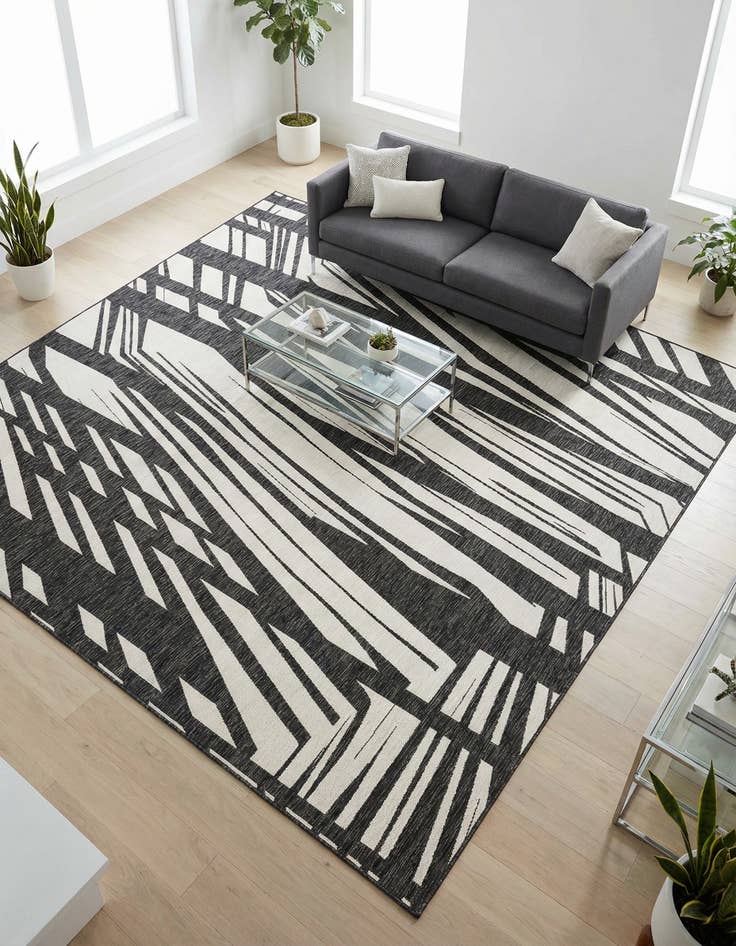 Detail image of 10' x 10' Washable Modern Indoor / Outdoor Square Rug