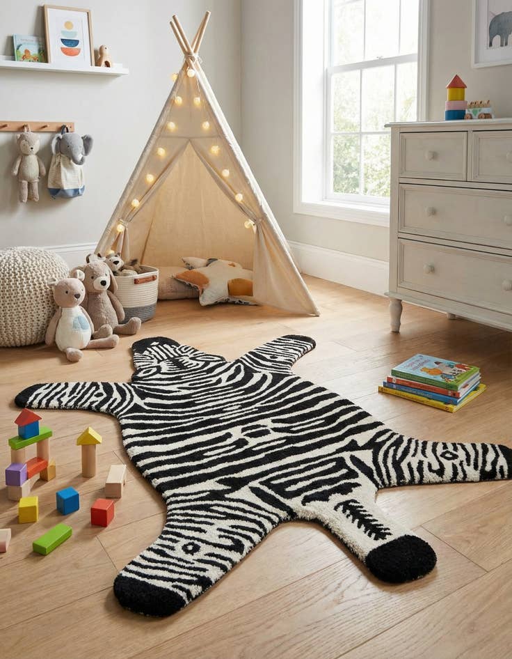 Detail image of 3' 1 x 4' 1 Playtime Kids Wool Freeform Rug