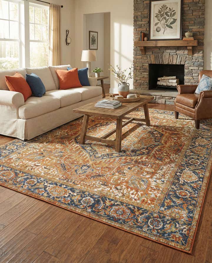 7' 10 x 10' Easy-Clean Traditional Indoor / Outdoor Rug