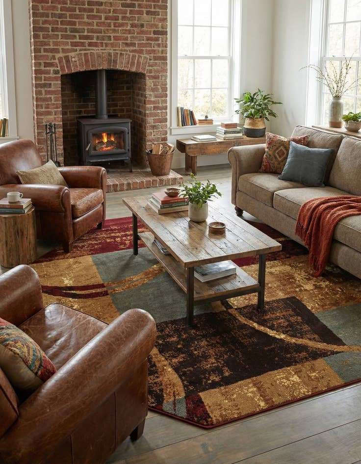 Detail image of 7' 10 x 7' 10 Coffee Shop Octagon Rug