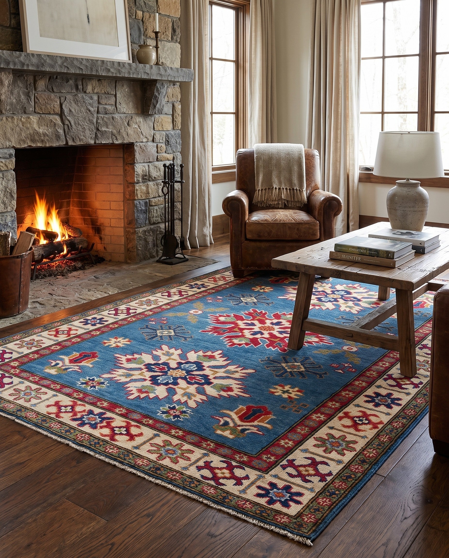 120cm x 180cm Hand Knotted Kazak Rug