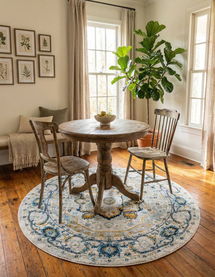 Detail image of 5' 3 x 5' 3 Madeline Vintage Round Rug