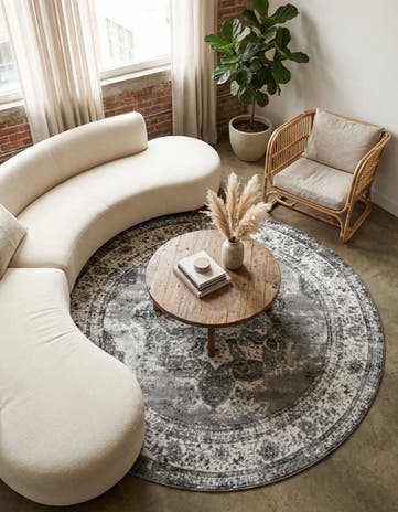 Gray Monaco Round Rug