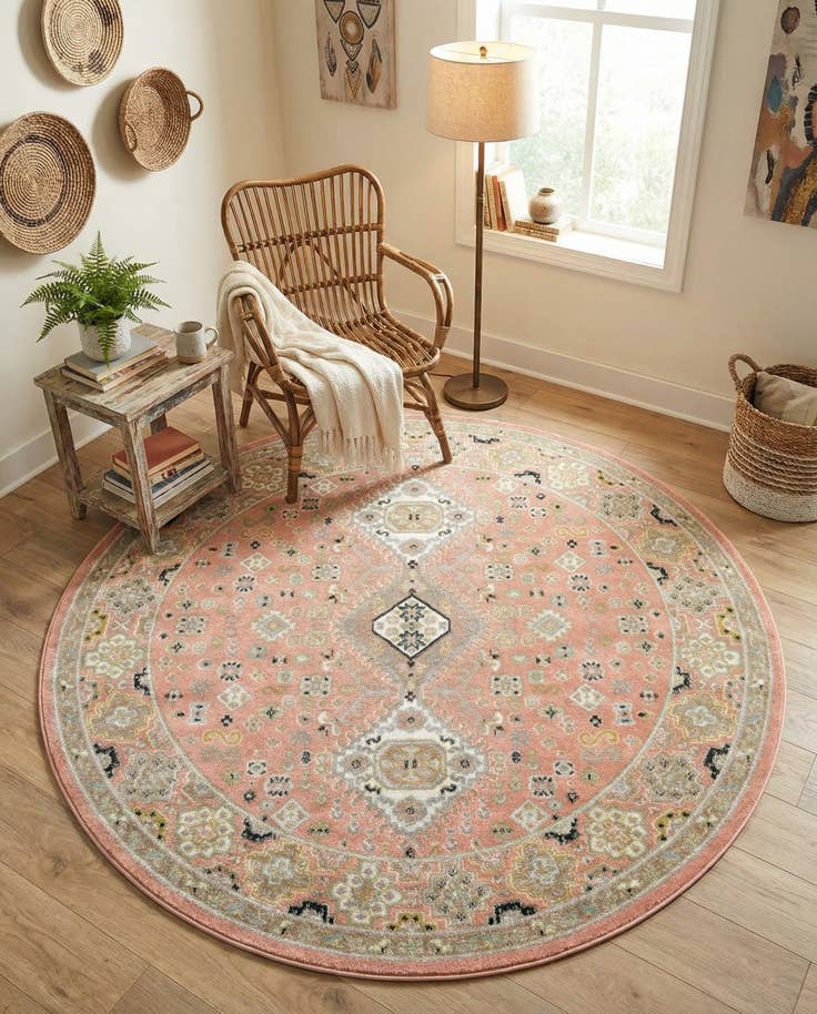 Detail image of 5' 3 x 5' 3 Kamala Washable Round Rug