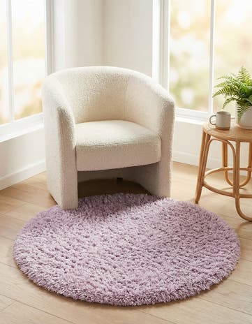 Lavender Infinity Shag Round Rug