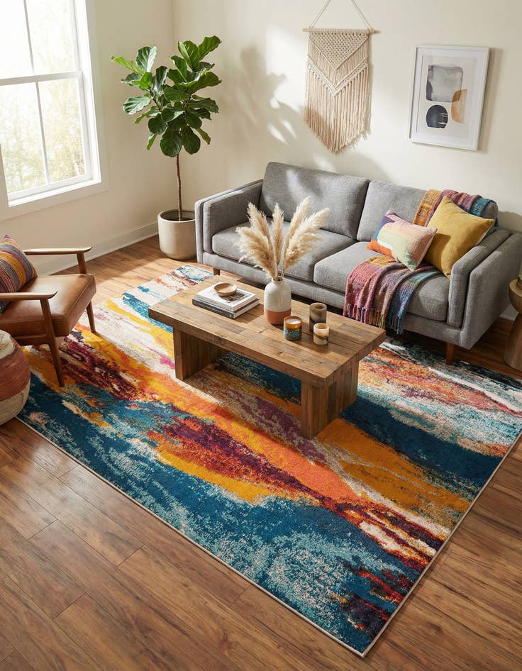 Detail image of 7' 10 x 10'  Washable Haerfest Rug